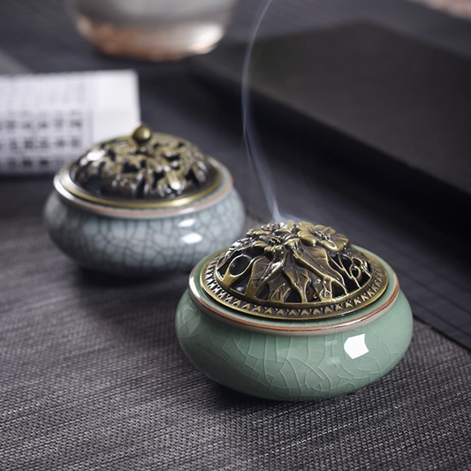 Black Glaze Ceramic Incense Burner